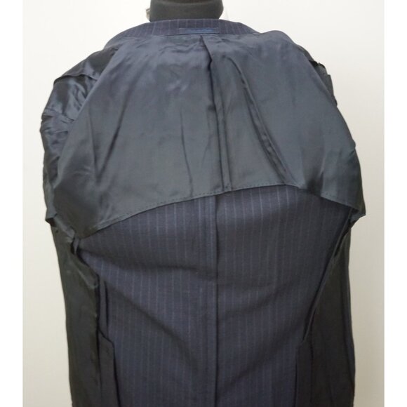 Isaia Sirio A Blue Mohair Wool Striped 2 Pc Suit Jacket Pants Sz 44R Brand New - Picture 7 of 11
